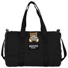 Black Teddy Bear Logo Baby Changing Bag, 1, hi-res