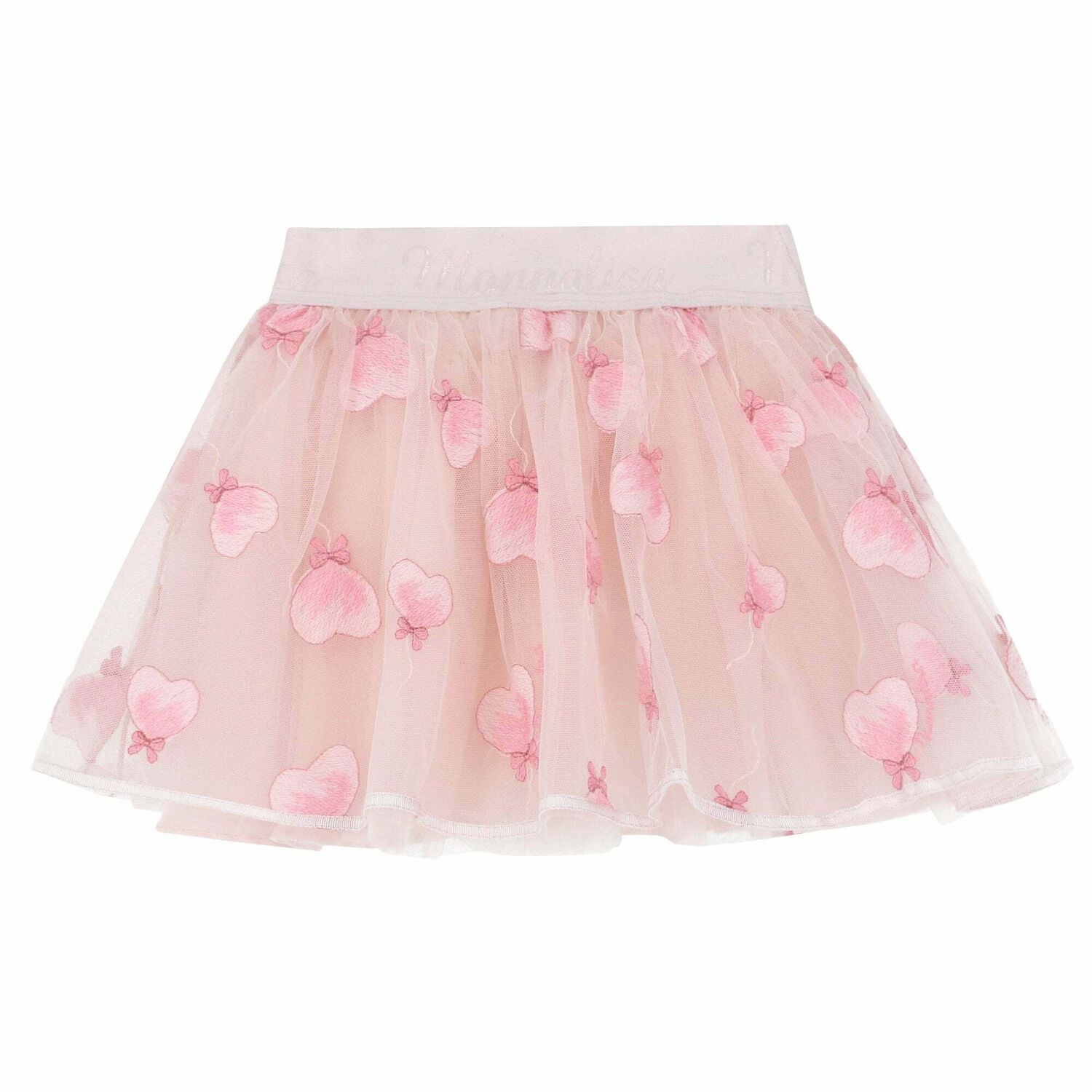 Younger Girls Pink Embroidered Skirt, 1, hi-res