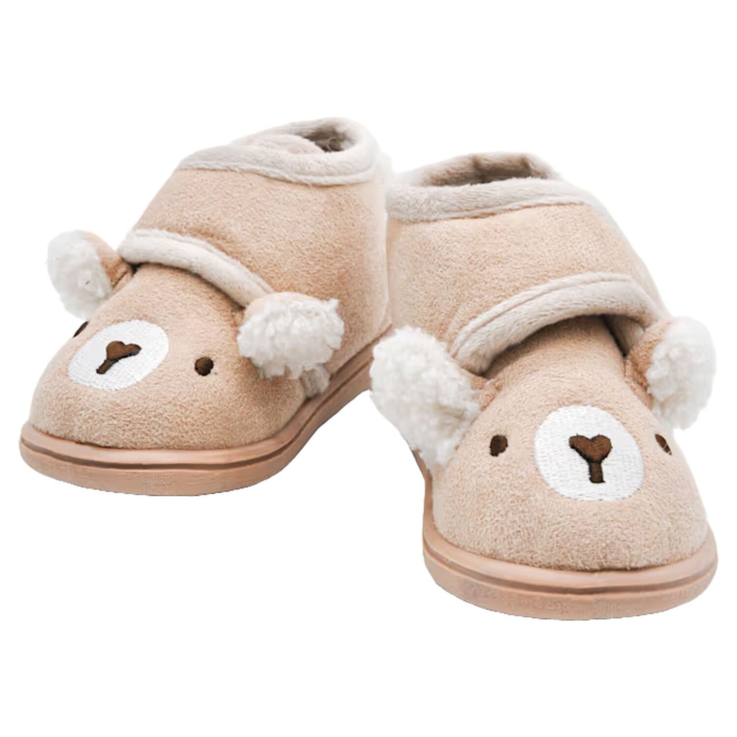 Younger Beige Teddy Bear Suede Shoes, 1, hi-res