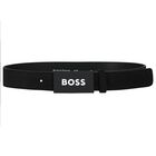 Boys Black Logo Belt, 1, hi-res