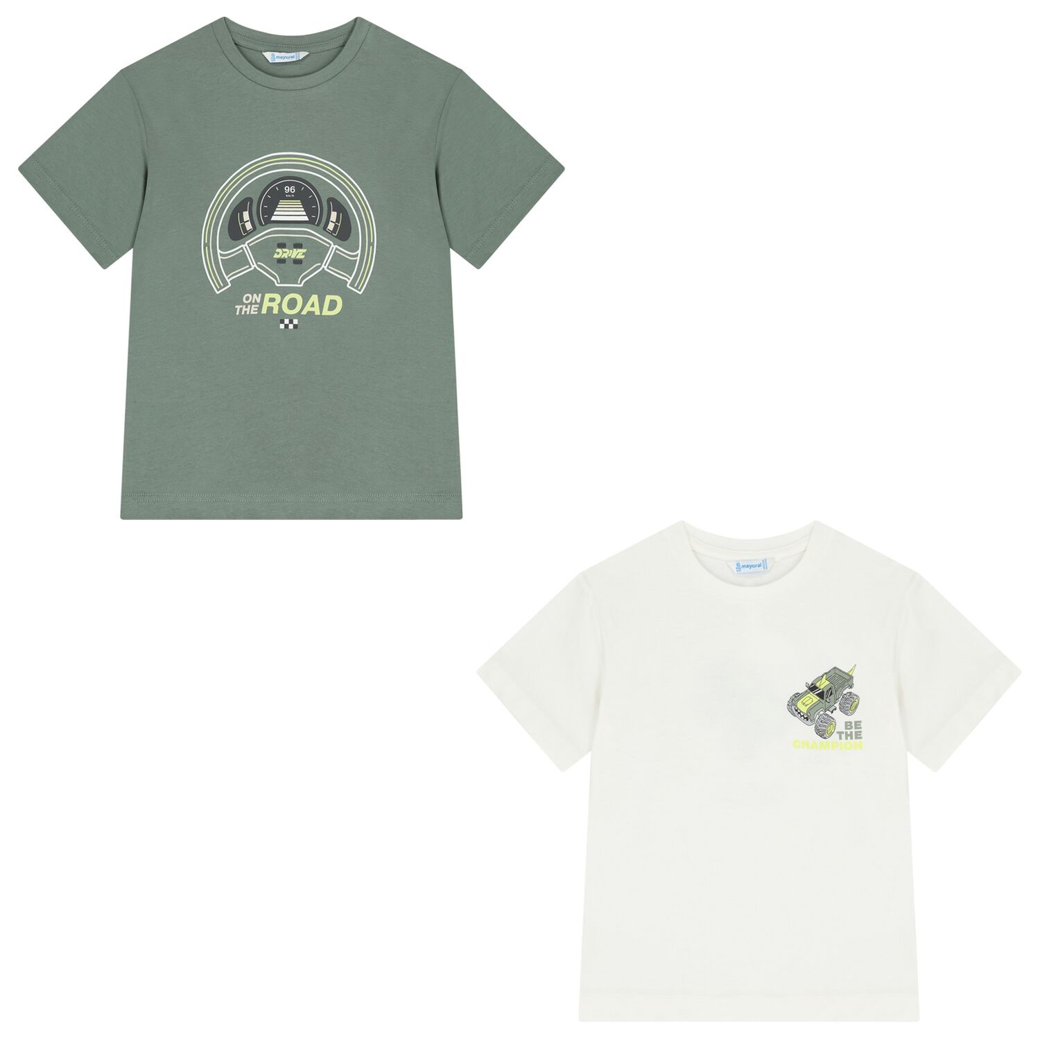 Boys White & Green T-Shirts ( 2-Pack ), 2, hi-res