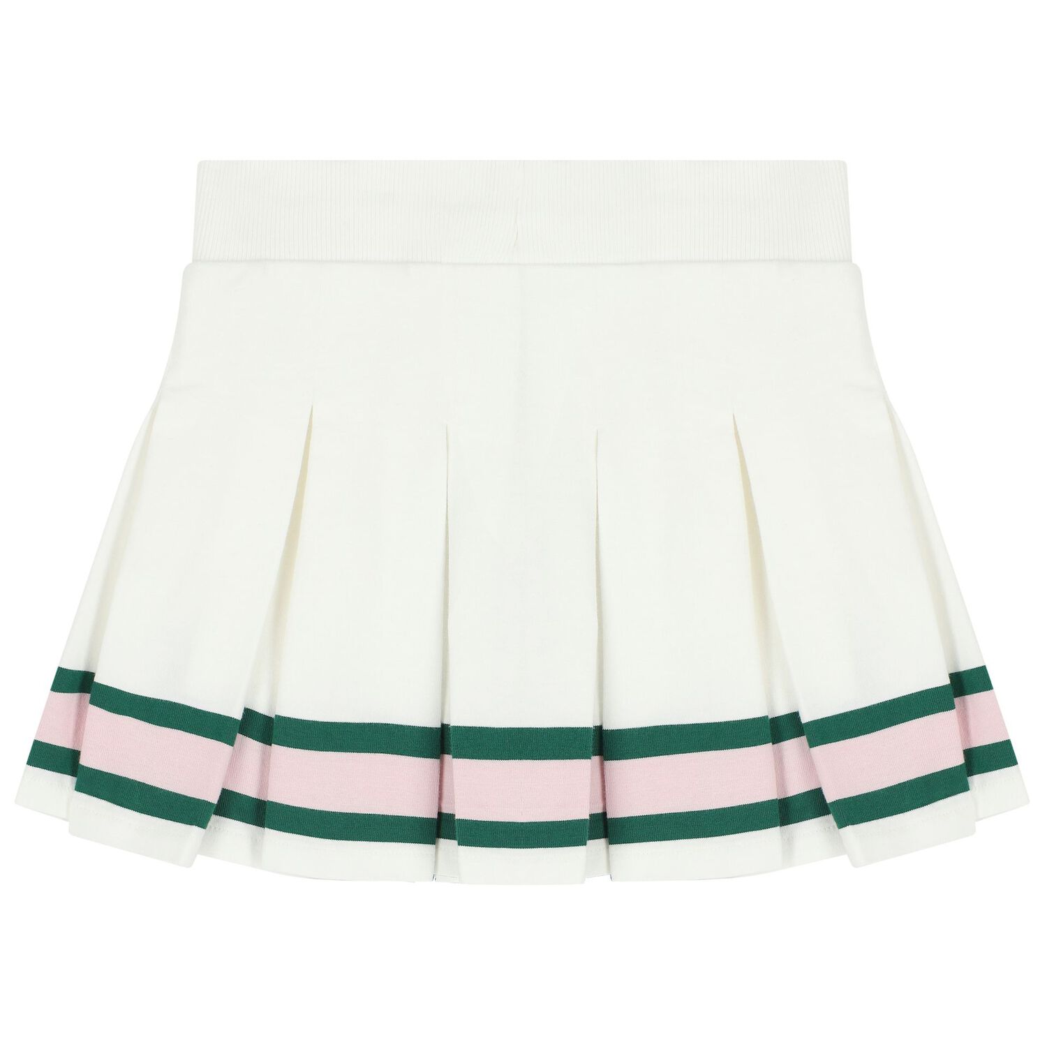 Girls White Logo Pleated Skirt, 1, hi-res image number null