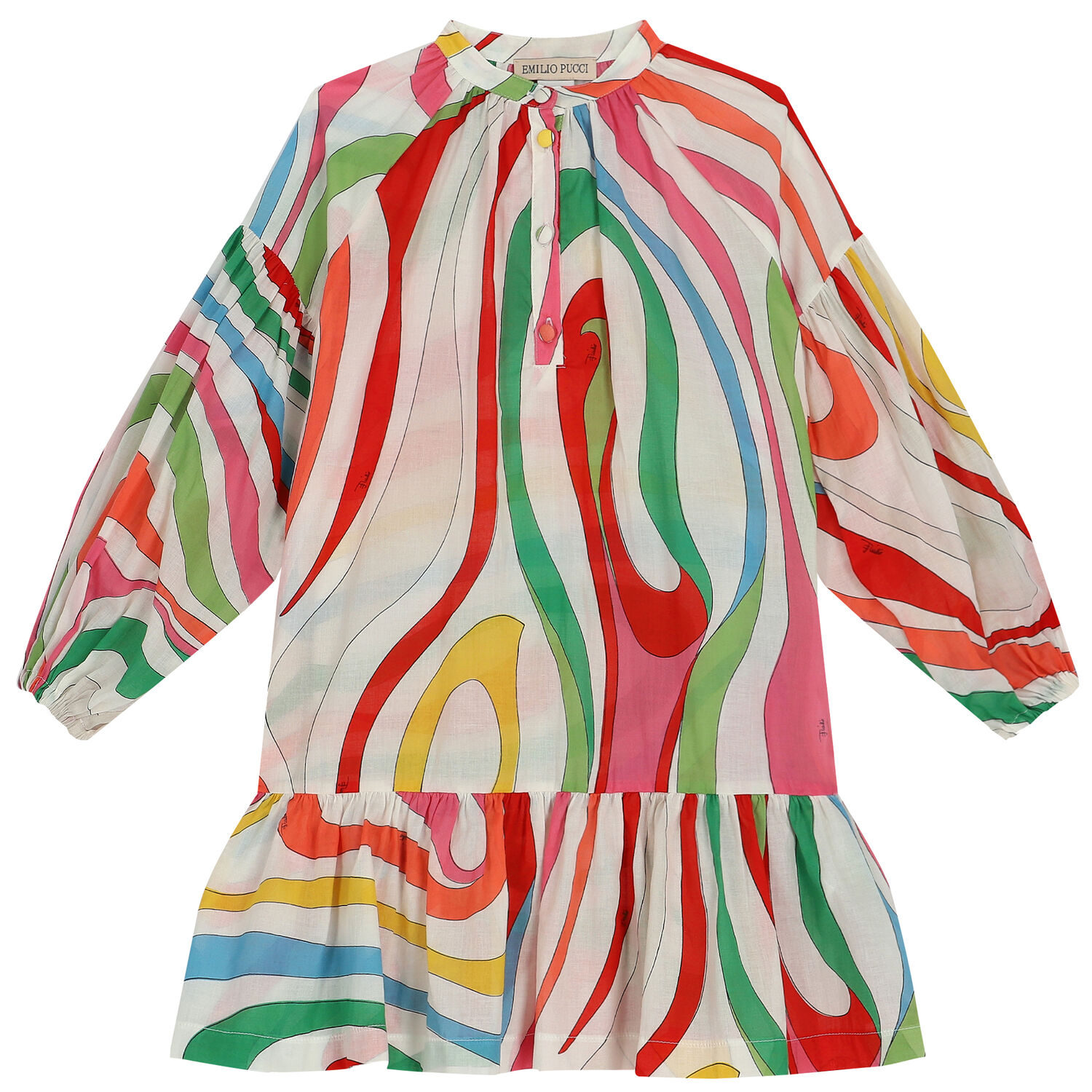 Girls Ivory Marmo Dress, 1, hi-res