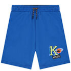 Boys Blue Logo Shorts, 1, hi-res