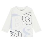 Baby Boys Navy Blue & White Logo Tracksuit Set, 2, hi-res