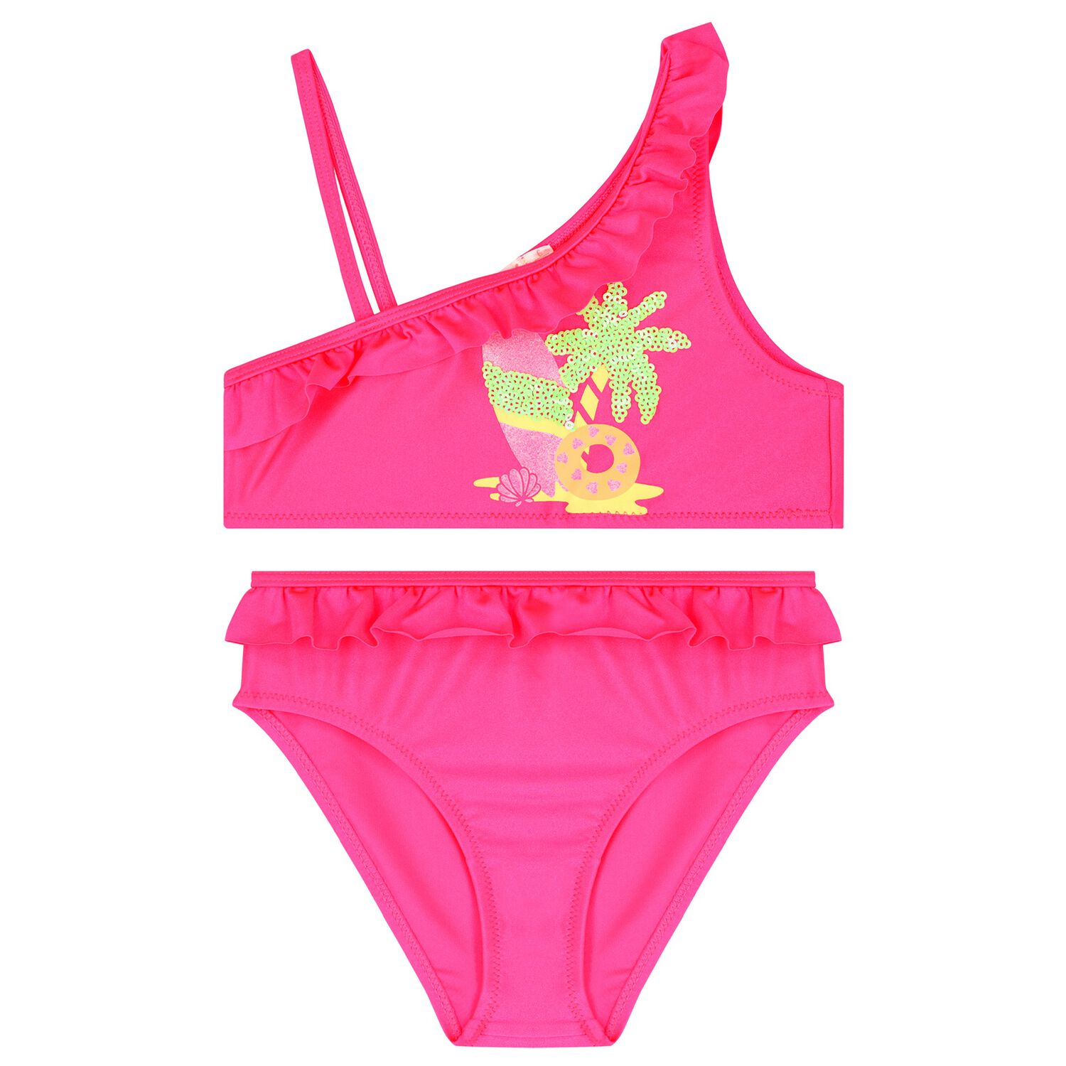 Girls Pink Frill Bikini, 1, hi-res image number null