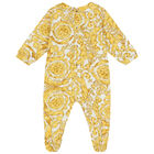 Ivory & Gold Barocco Babygrow Set, 1, hi-res