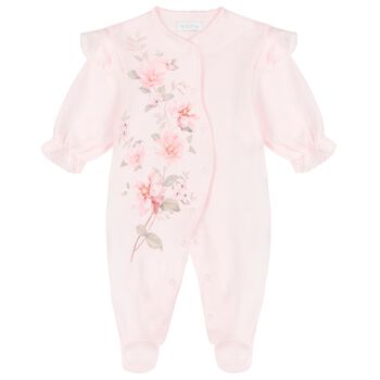 Baby Girls Pink Floral Babygrow
