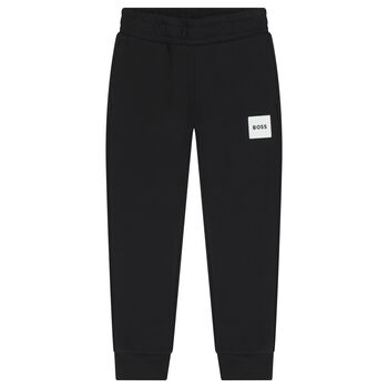 Boys Black Logo Joggers