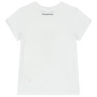 Girls White Logo T-Shirt, 1, hi-res
