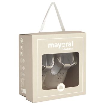 Beige Leather Pre Walker Shoes
