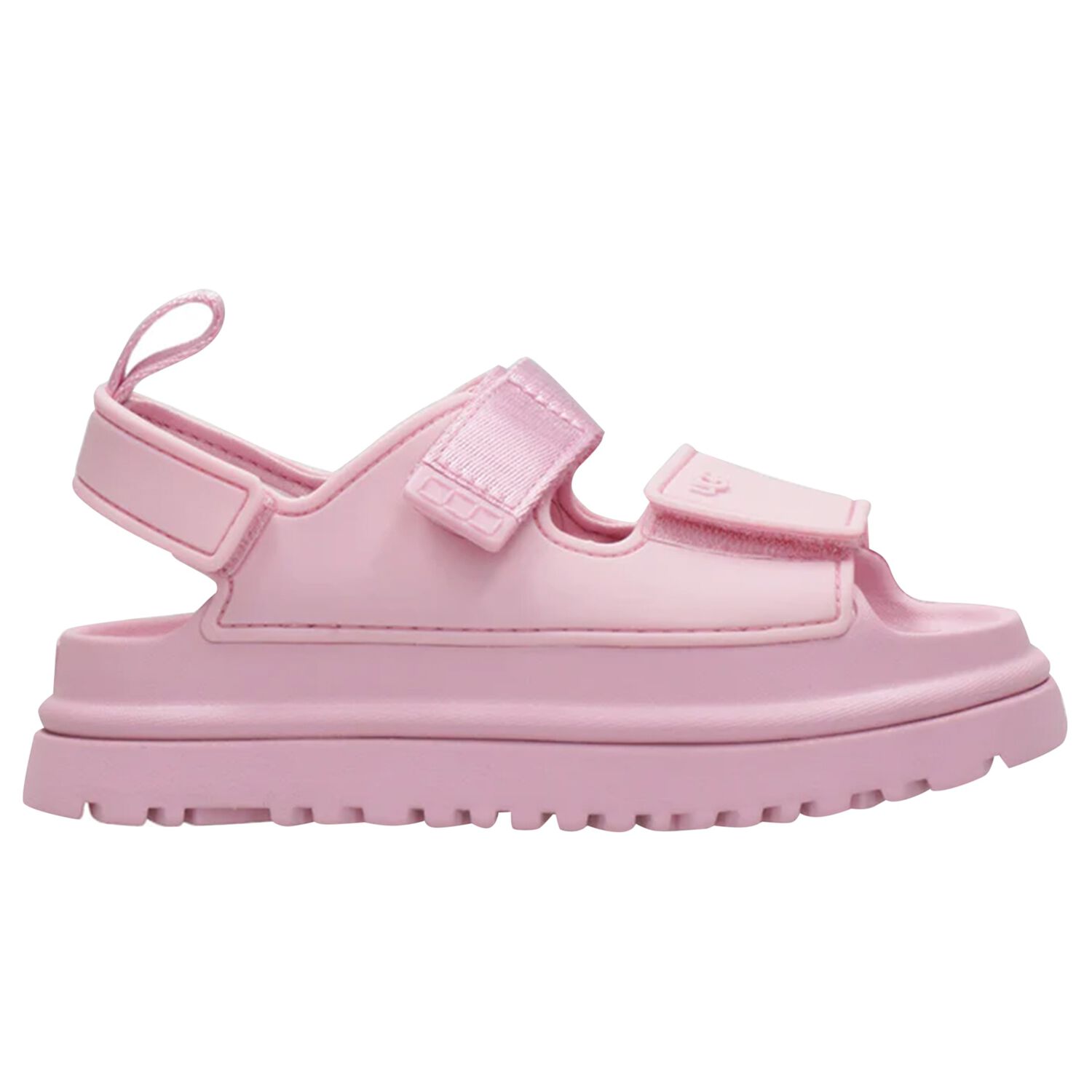 Girls Pink Chunky Logo Sandals , 2, hi-res
