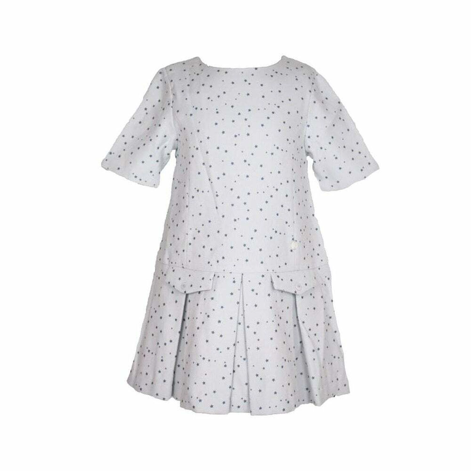 Girls Blue Star Print Dress, 1, hi-res