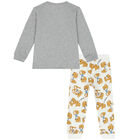 Grey & Ivory Teddy Logo Trousers Set, 3, hi-res