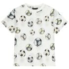 Boys White Multi Football T-Shirt, 2, hi-res