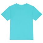 Boys Turquoise Logo T-Shirt, 1, hi-res