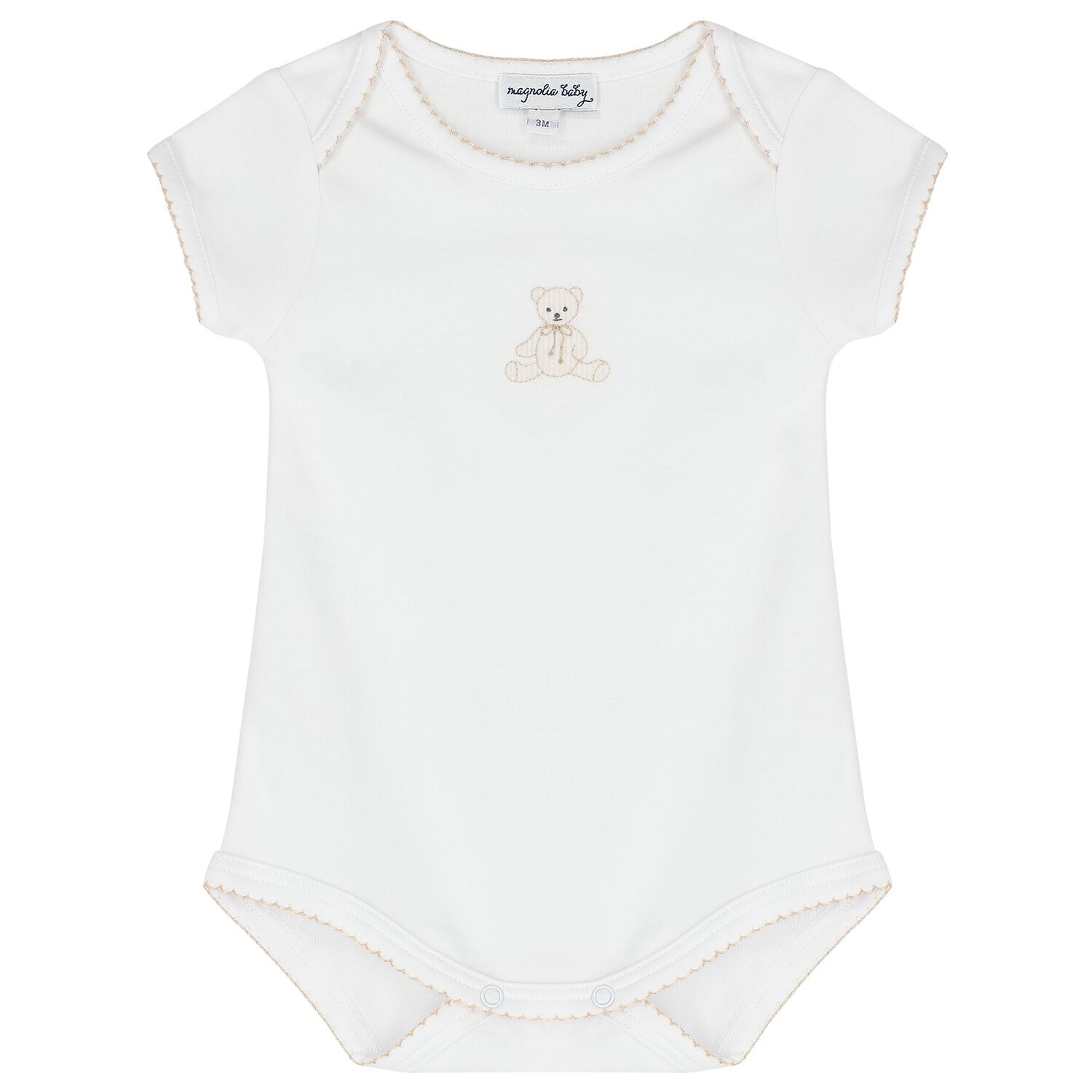 Baby White Teddy Embroidered Bodysuit, 1, hi-res image number null