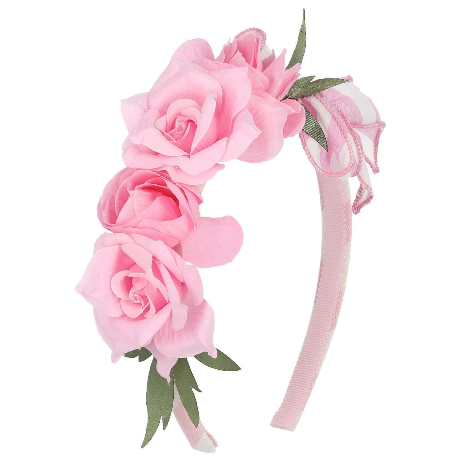 Girls Pink Rose Headband, 1, hi-res