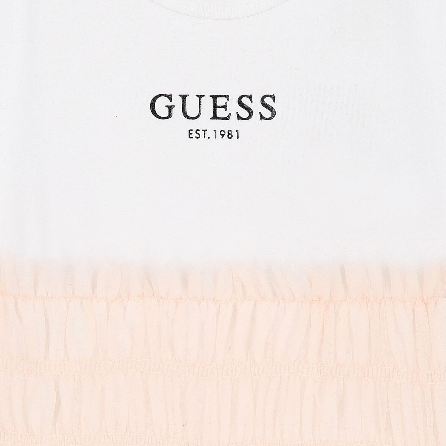 Girls White & Pink Logo Tulle Dress, 2, hi-res image number null