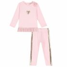 Younger Girls Pink Top & Leggings Set, 1, hi-res