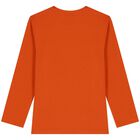 Boys Orange Logo Long Sleeve Top, 1, hi-res