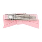 Girls Pink & Burgundy Bow Hairclips (4 pack), 1, hi-res