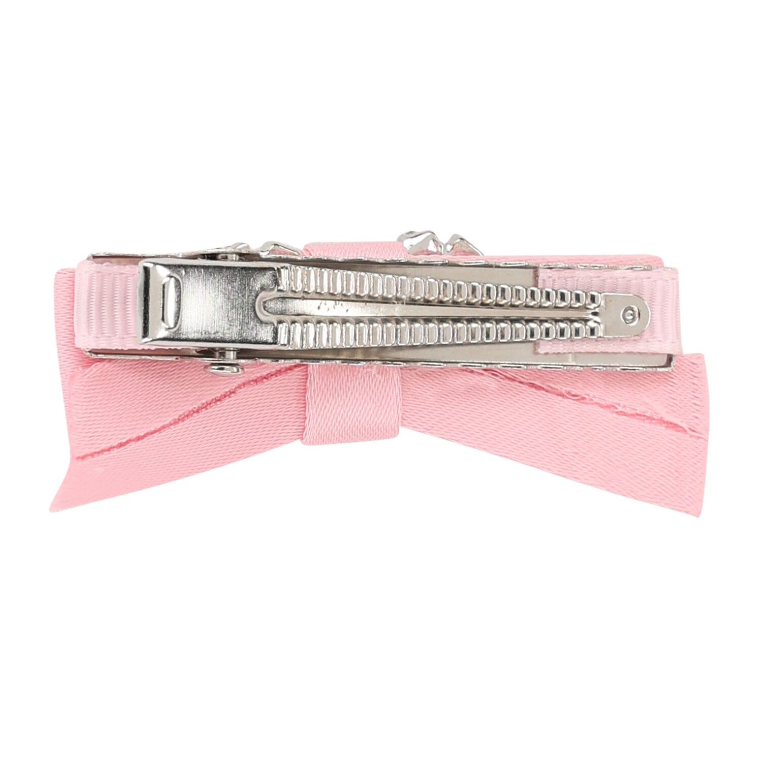 Girls Pink & Burgundy Bow Hairclips (4 pack), 1, hi-res