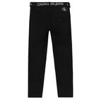 Boys Black Logo Trousers, 1, hi-res