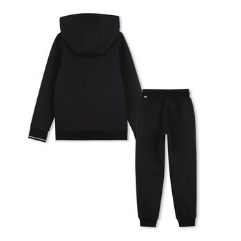 Boys Mini Me Black Logo Tracksuit