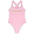 Girls Pink Logo Swimsuit, 1, hi-res
