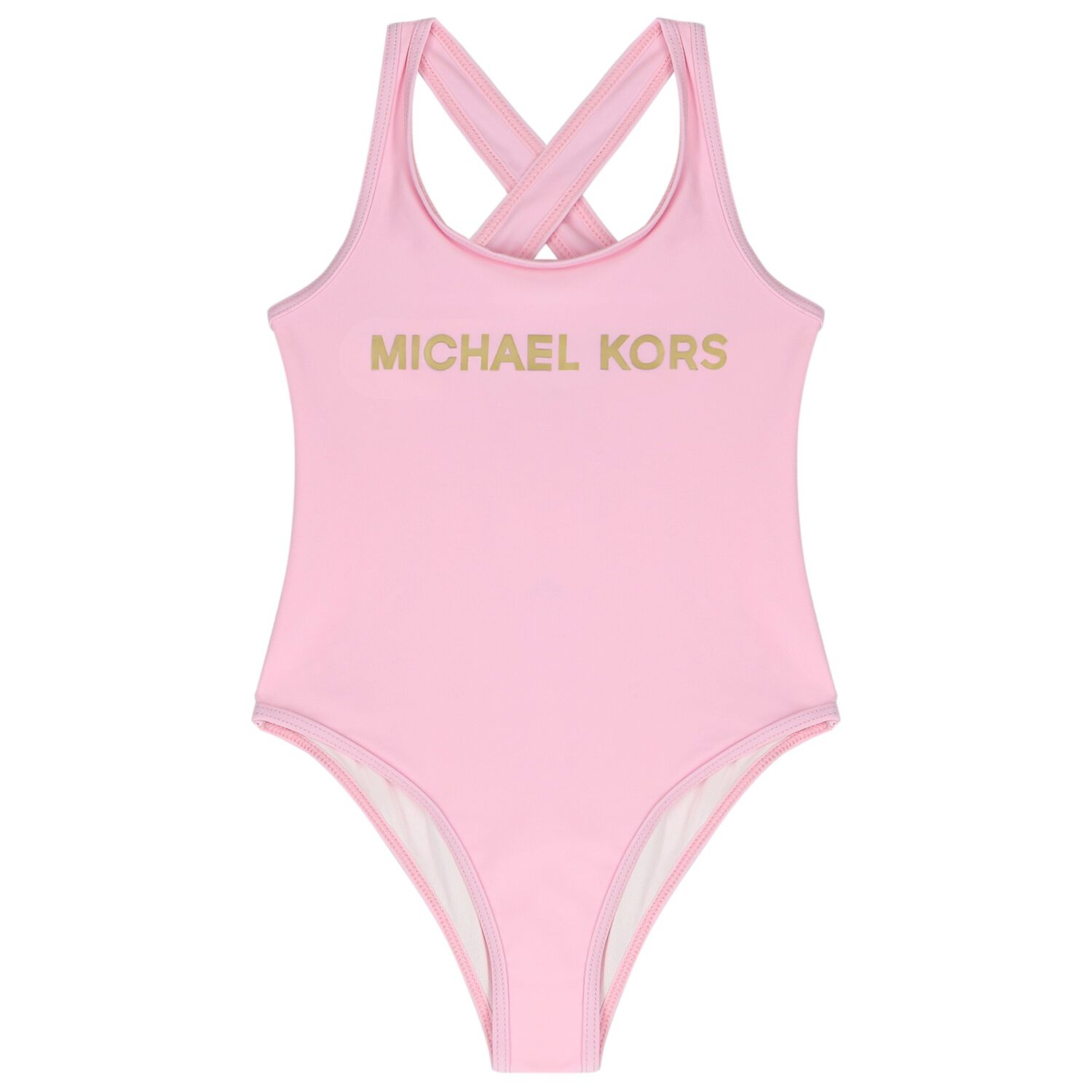Girls Pink Logo Swimsuit, 1, hi-res