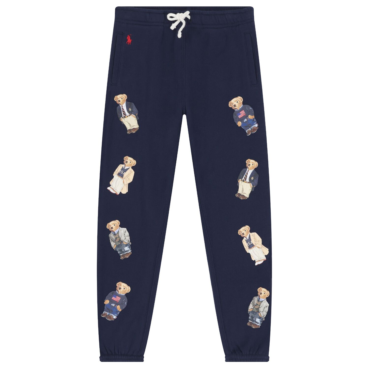 Girls Navy Blue Polo Bear Joggers, 1, hi-res image number null