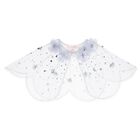 Girls Blue Embellished Flower Cape, 1, hi-res