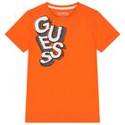 Boys Orange Logo T-Shirt, 1, hi-res