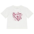 Girls White Logo Sequin T-Shirt, 1, hi-res