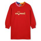 Girls Red Flower Logo Dress, 1, hi-res