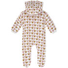 White Bear Logo Padded Babygrow, 2, hi-res