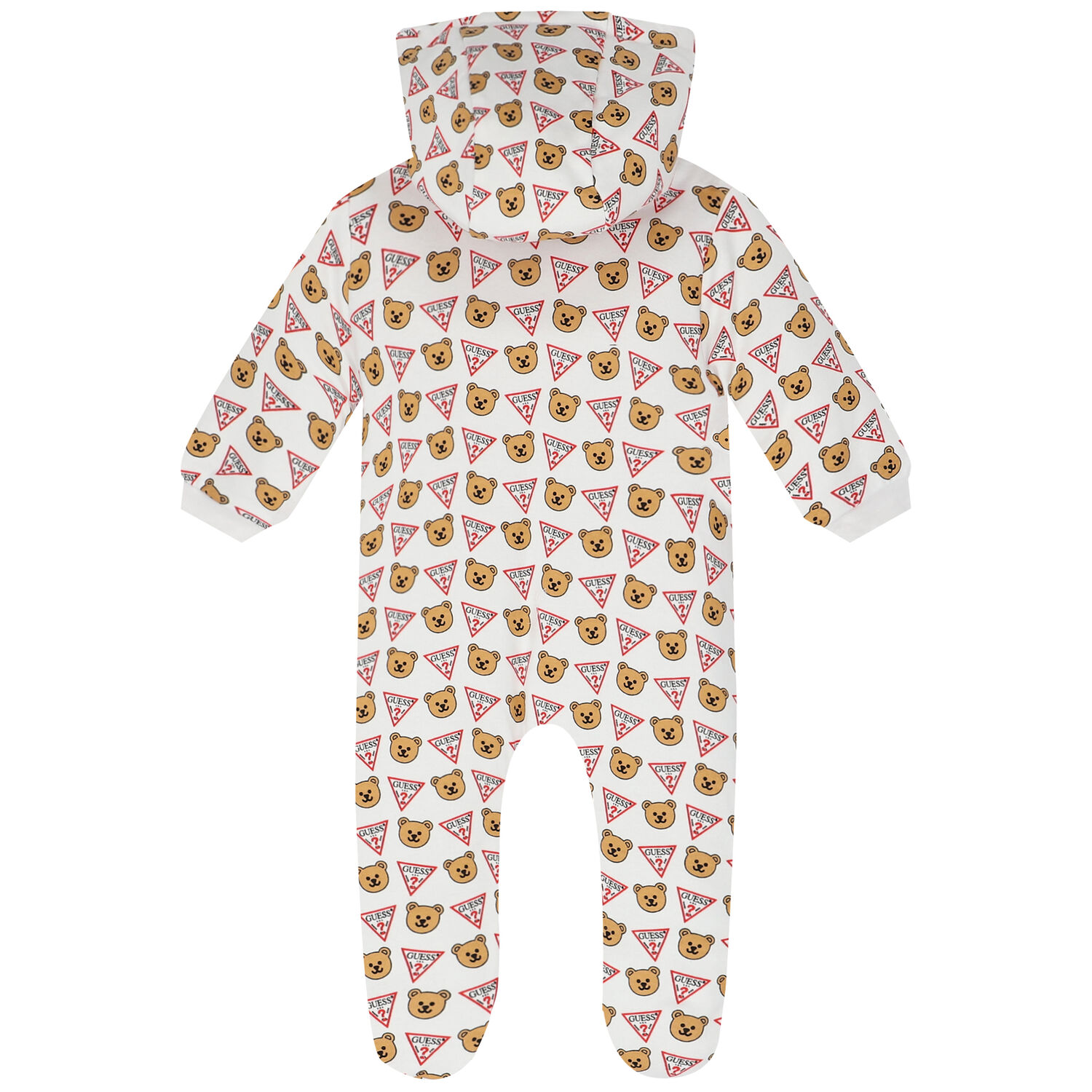 White Bear Logo Padded Babygrow, 2, hi-res