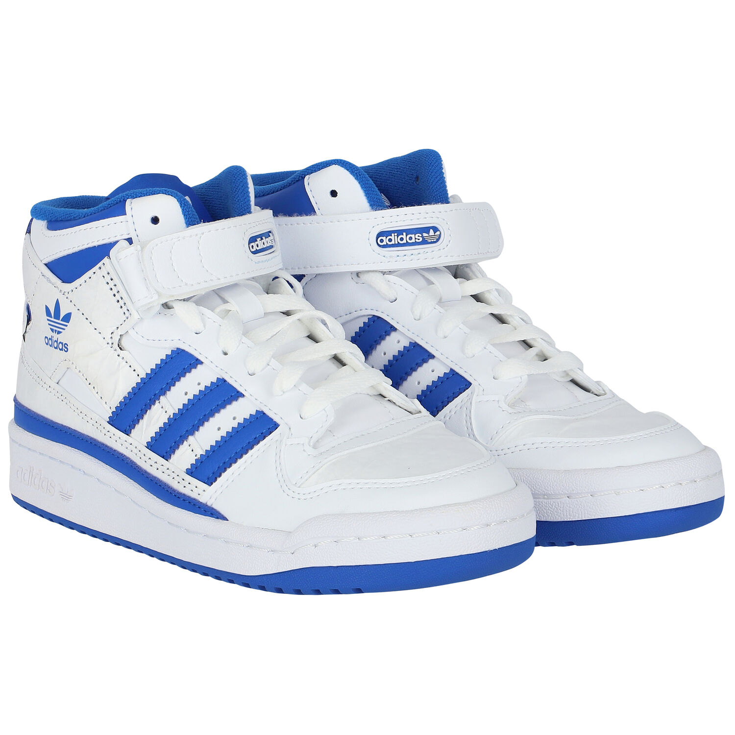 White & Blue Forum Mid J Trainers, 1, hi-res