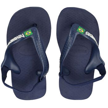 Navy Logo Flip Flops