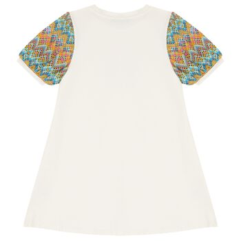 Girls Ivory Logo Dress