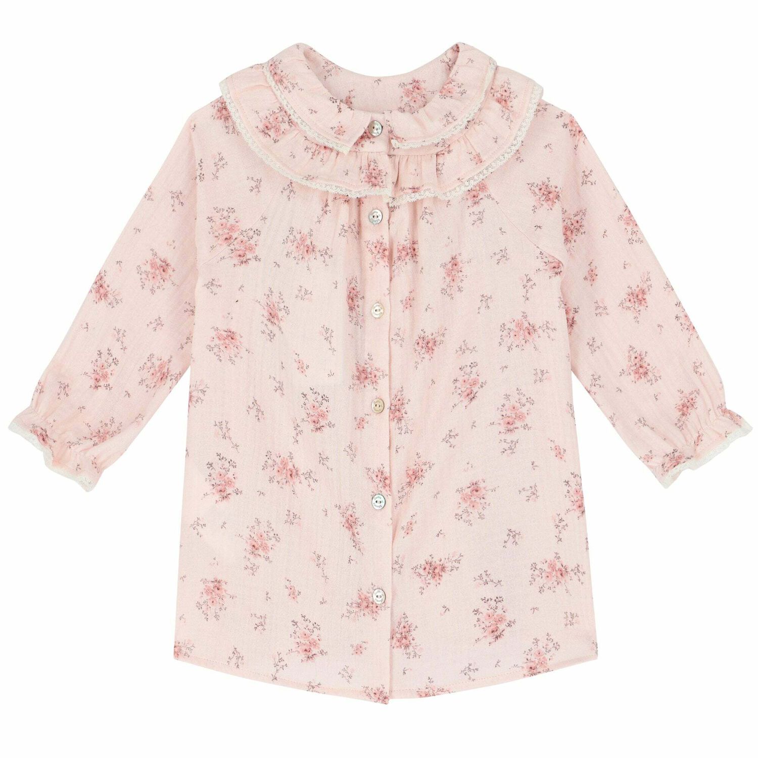 Baby Girls Pink Floral Dress, 1, hi-res