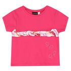 Girls Pink Striped Shorts Set, 1, hi-res