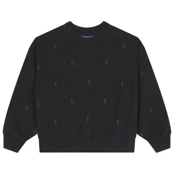 Girls Black Logo Sweatshirt