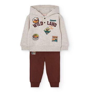 Boboli Boys Beige Hooded Tracksuit, 1 Boys Beige Hooded Tracksuit