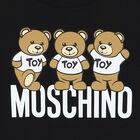 Girls Black Teddy Bear Logo Sweatshirt Dress, 3, hi-res