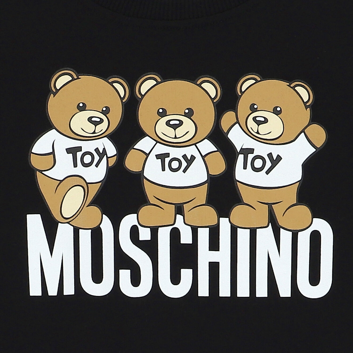 Girls Black Teddy Bear Logo Sweatshirt Dress, 3, hi-res