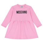 Younger Girls Pink Logo Dress, 1, hi-res