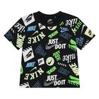 Younger Boys Black & Blue Logo Shorts Set, 1, hi-res