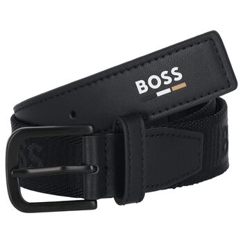 Boys Black Logo Belt